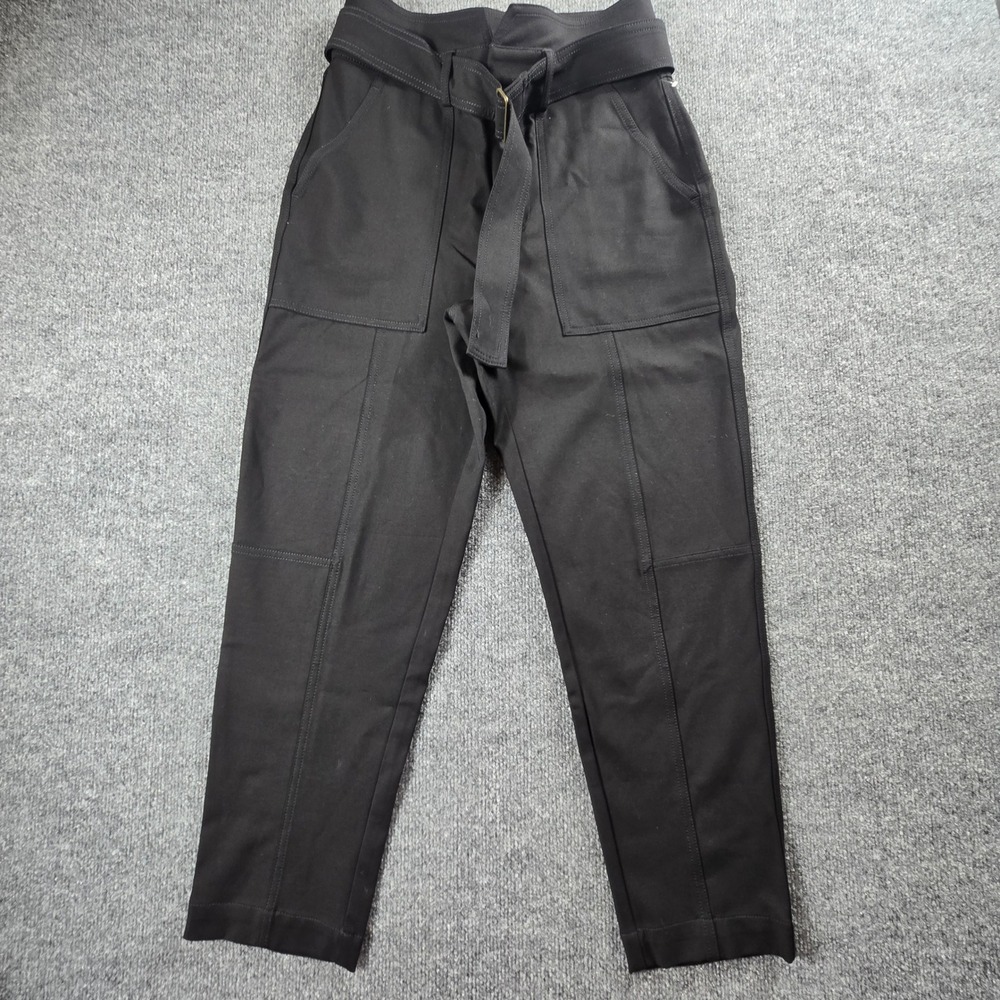 Banana Republic Utility Pants Womens 6 Black Belted High Rise Cargo (B10)